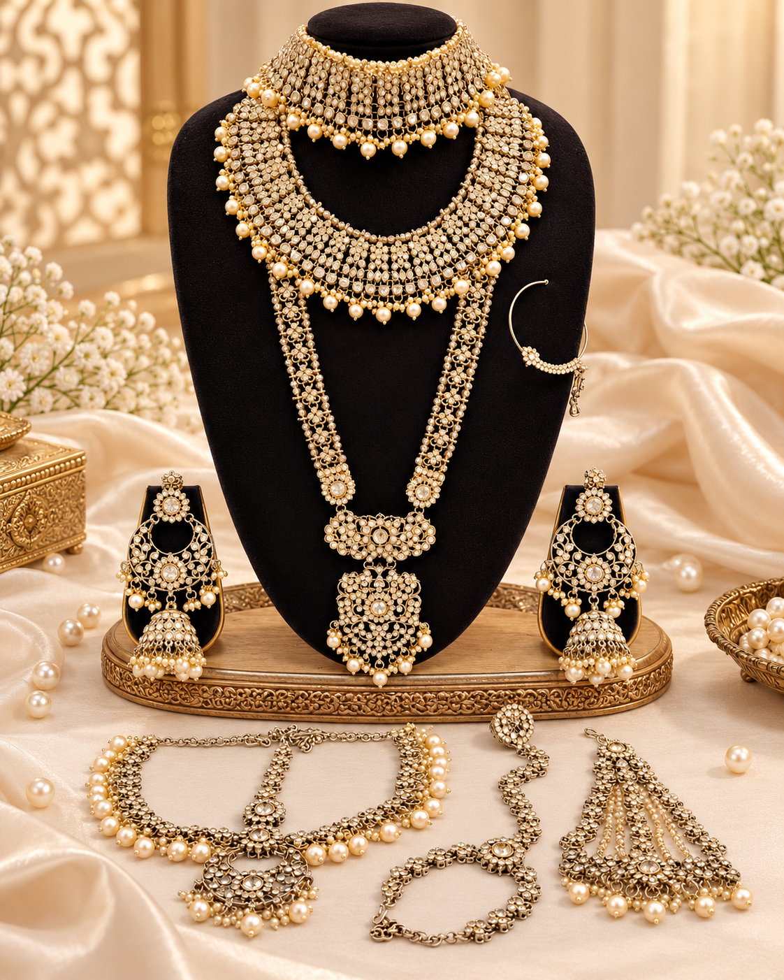 Full Heavy Bridal Wedding Jewellery Set with Passa & Matha Patti